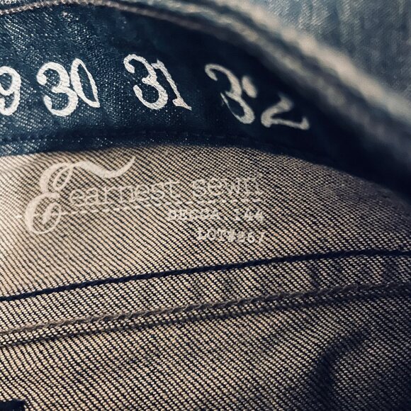 NEW with tags Earnest Sewn Skinny Jeans 25 Decca 28X33 low rise dark wash denim - Picture 6 of 8